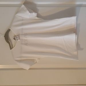 ADIDAS white t-shirt with silver lettering,  size XL, never worn